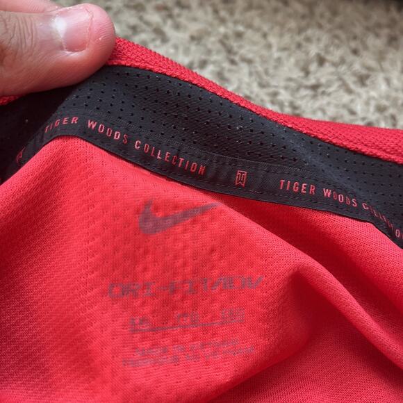 Nike Tiger Woods Collection Golf Polo Shirt Mens XXL Red Dri-Fit Adv Short Sleev - Picture 5 of 9